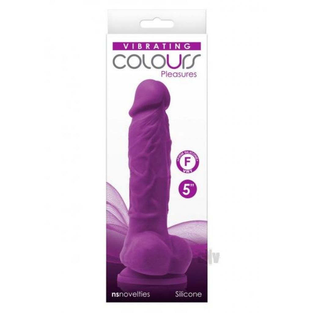 Colours Pleasures Dildo Vibe 5 Purple - Realistic