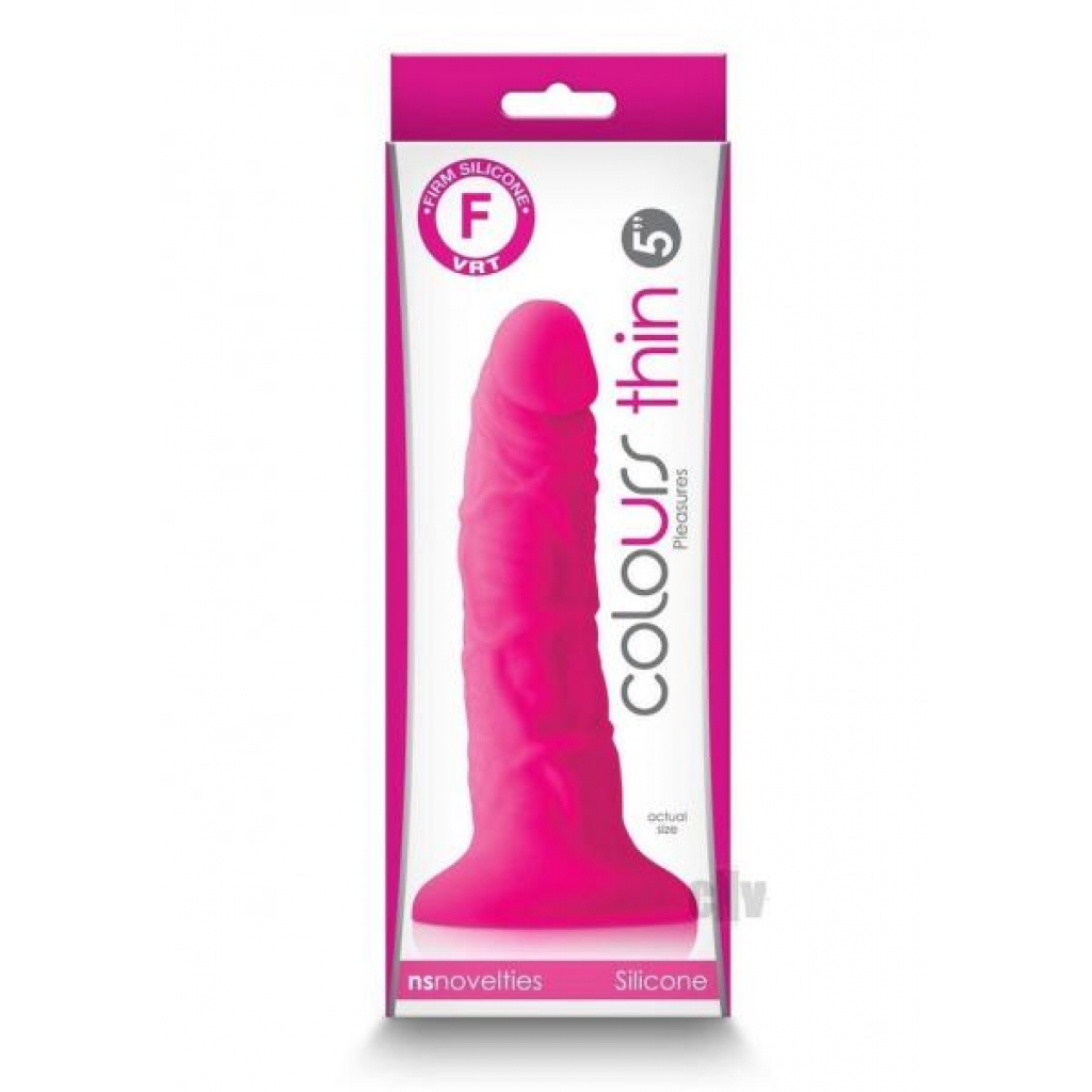 Colours Pleasures Thin 5 Dildo Pnk - Realistic Dildos & Dongs