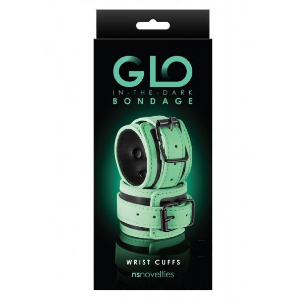 Glo Bondage Wrist Cuff Green - Handcuffs