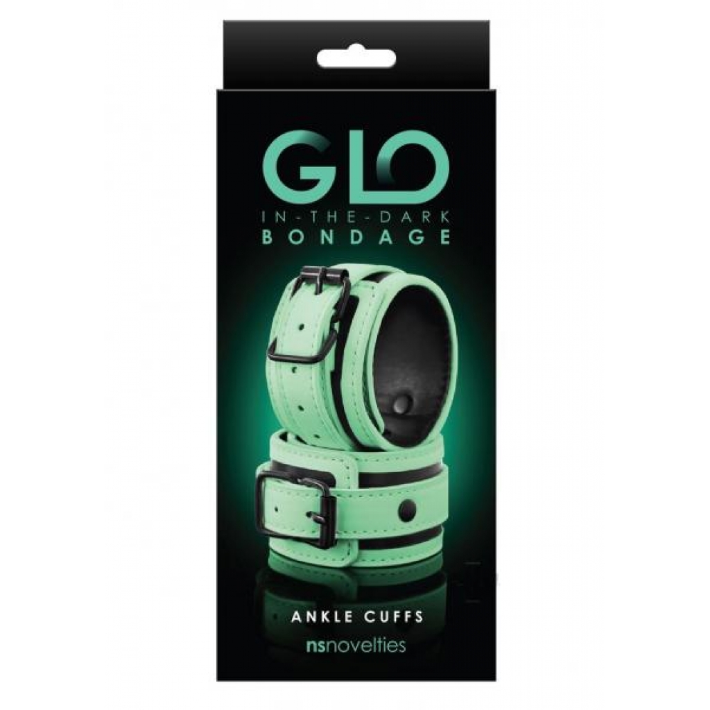 Glo Bondage Ankle Cuff Green - Handcuffs