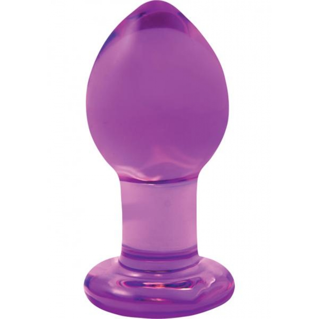 Crystal Premium Glass Plug Purple 3 Inch - Anal Plugs