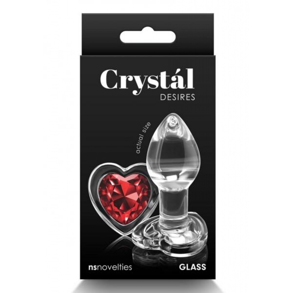 Crystal Desires Red Heart Small - Anal Plugs