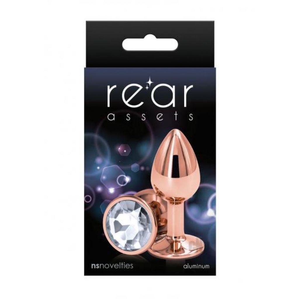 Rear Assets Rose Gold Small Clear - Anal Plugs