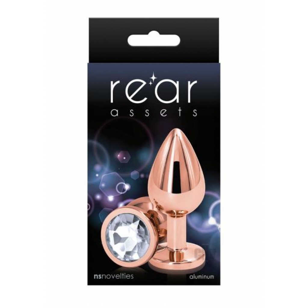 Rear Assets Rose Gold Med Clear - Anal Plugs