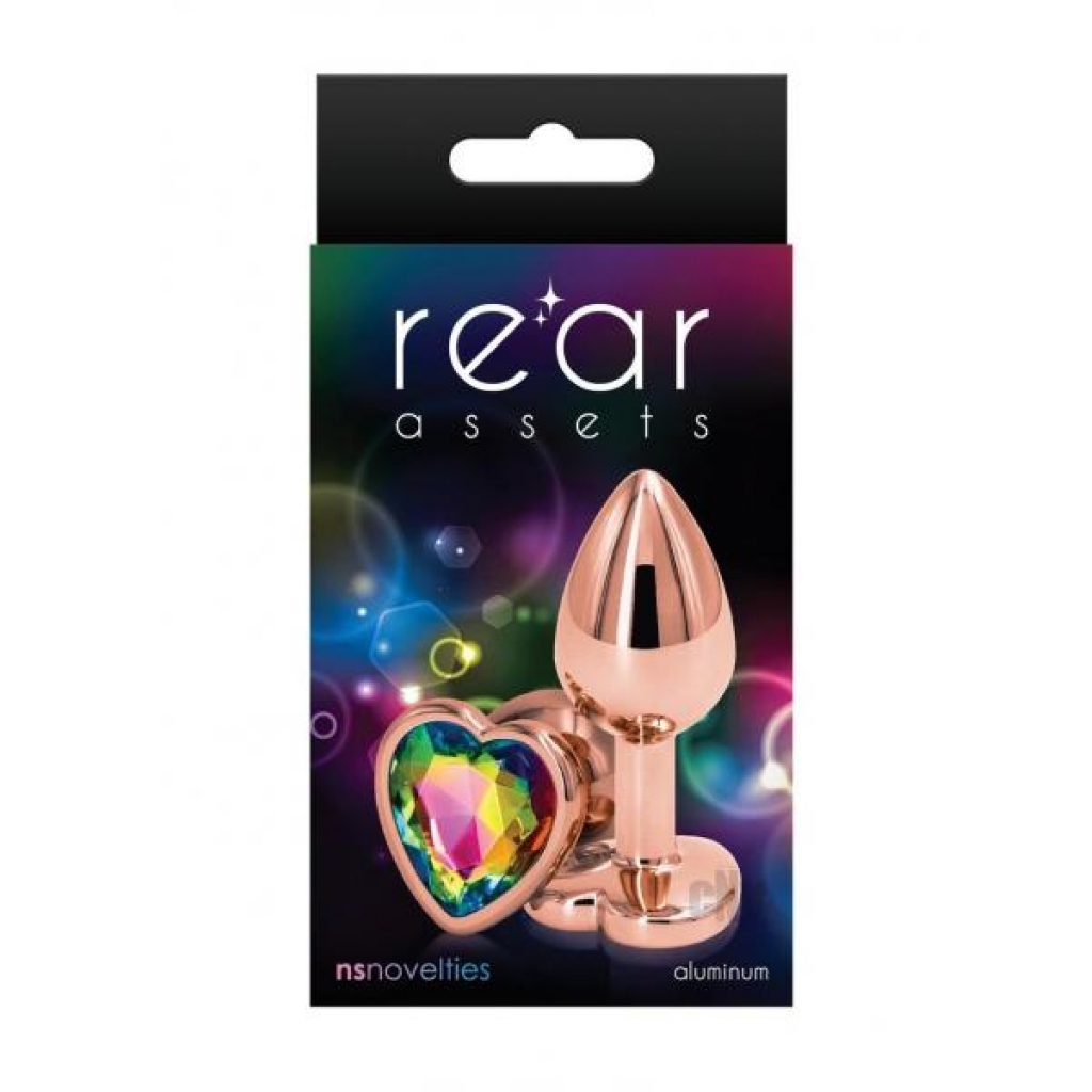 Rear Assets Rose Gold Heart Small Rainb - Anal Plugs