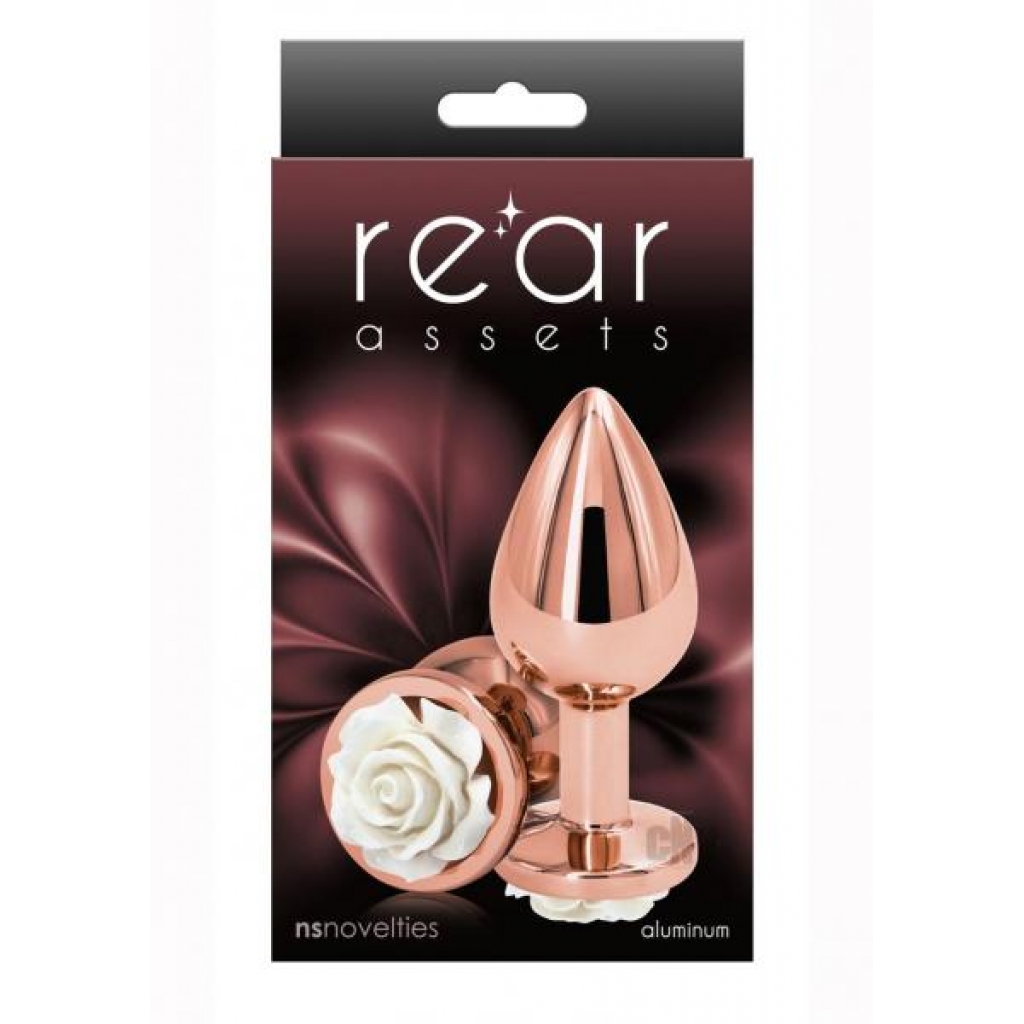 Rear Assets Rose Medium White - Anal Plugs