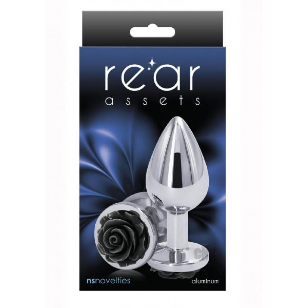 Rear Assets Rose Medium Black - Anal Plugs