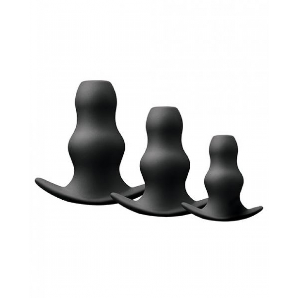 Renegade Peeker Kit Black Hollow Butt Plugs - Anal Trainer Kits