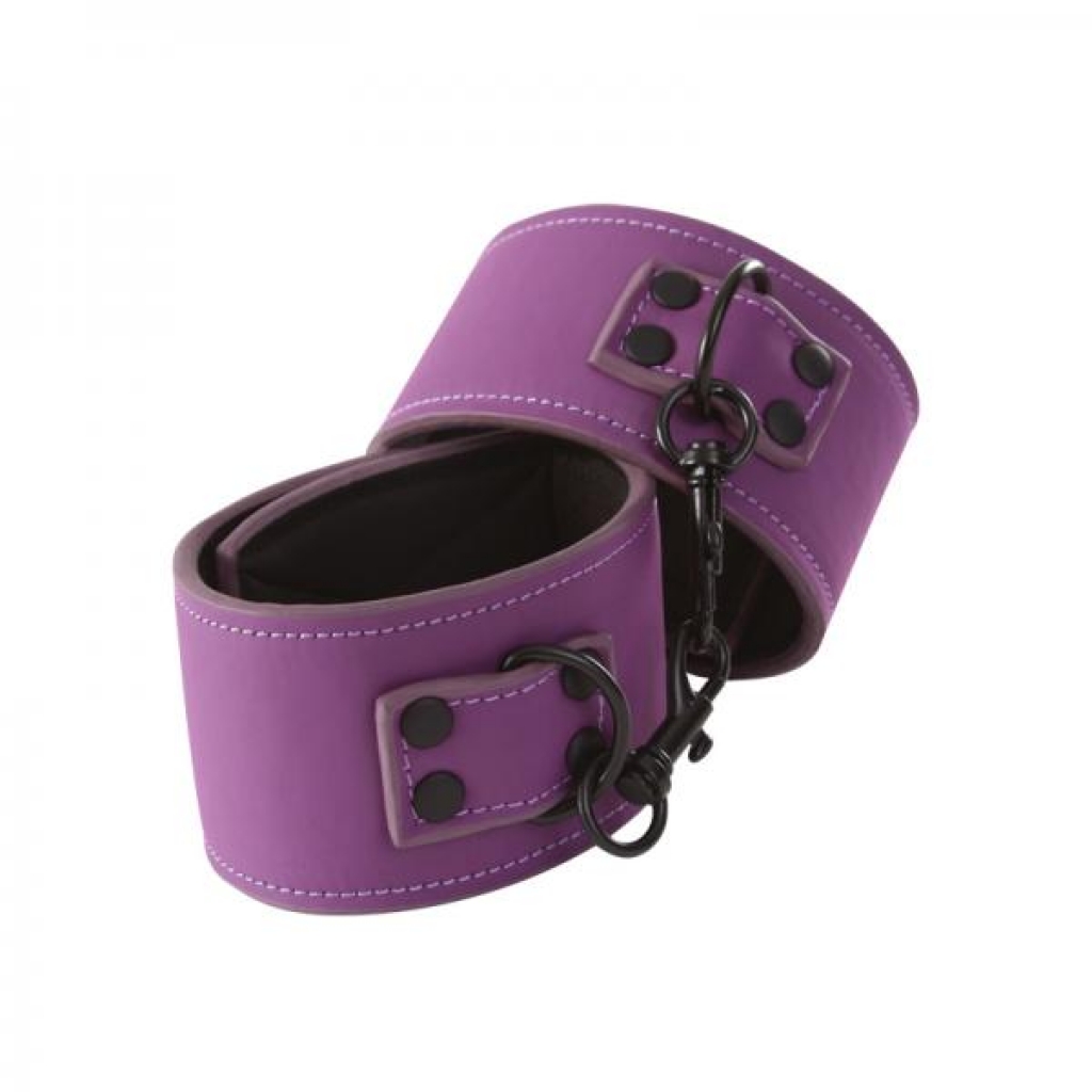 Lust Bondage Wrist Cuffs Purple - Handcuffs