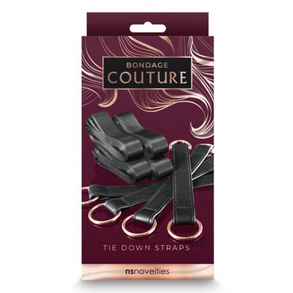 Bondage Couture Tie Down Straps Black - Rope, Tape & Ties