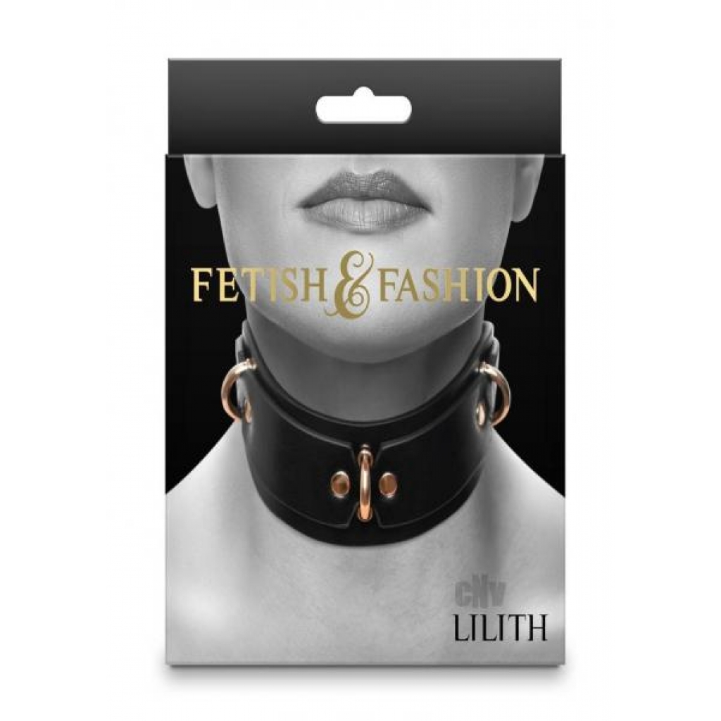 Fetish Fashion Lillith Coller Blk/gld - Collars & Leashes