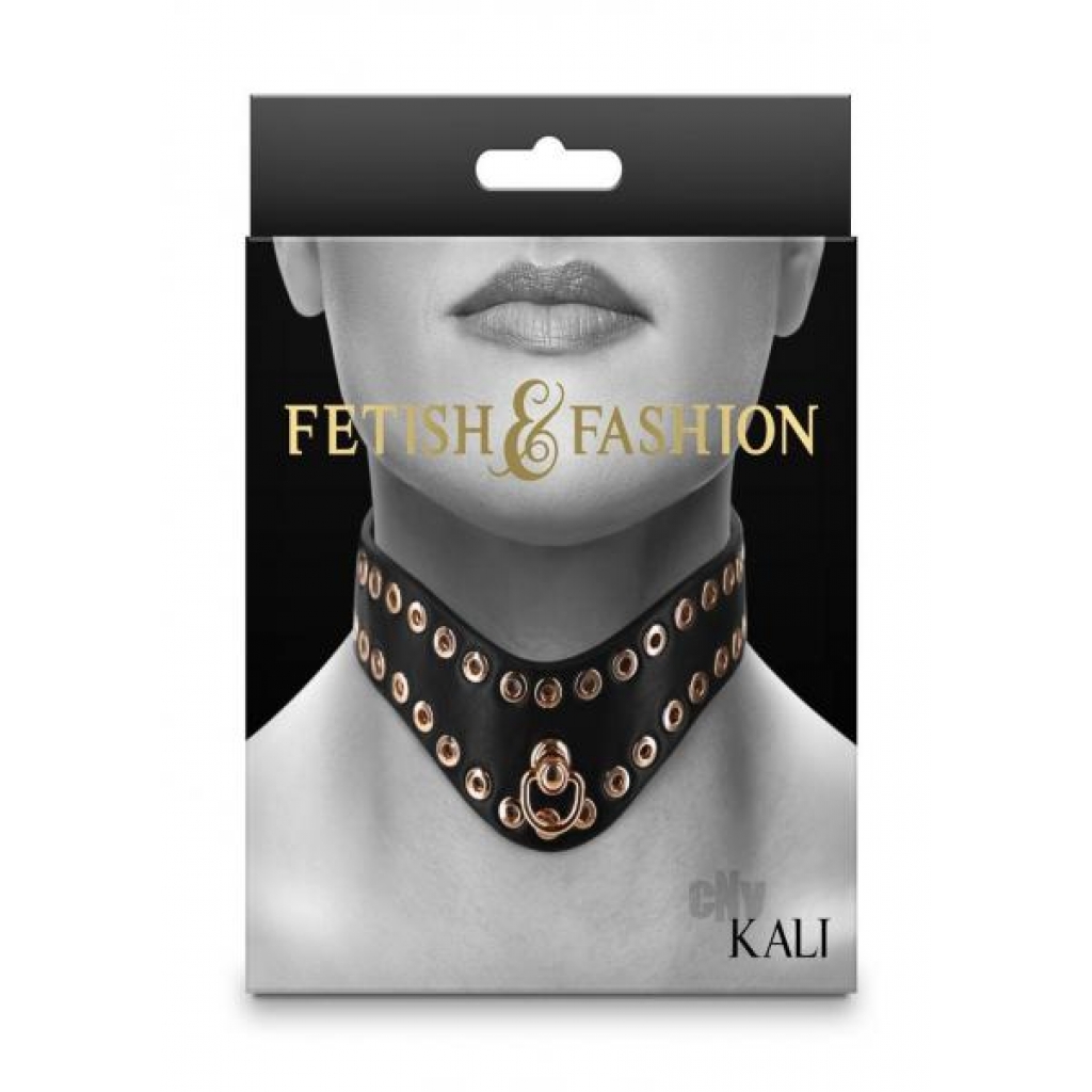 Fetish Fashion Kali Collar Blk/gld - Collars & Leashes