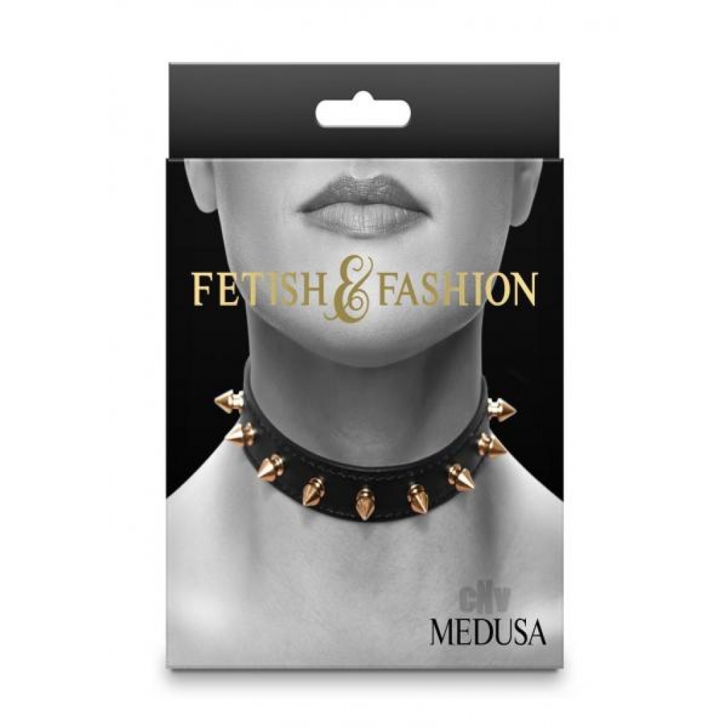 Fetish Fashion Medusa Collar Blk/gld - Collars & Leashes