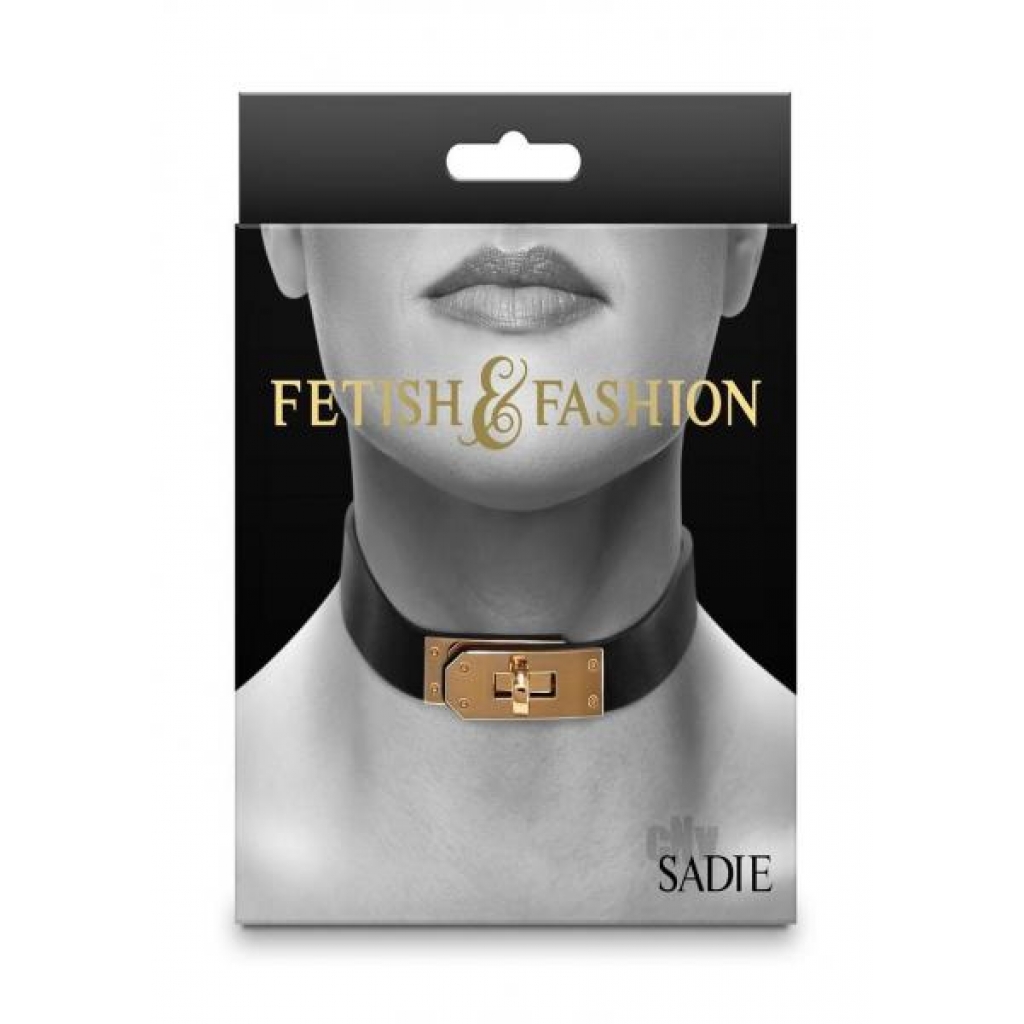 Fetish Fashion Sadie Collar Blk/gld - Collars & Leashes