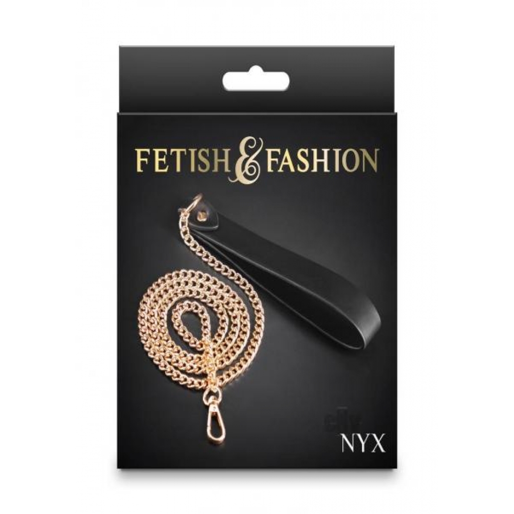 Fetish Fashion Nyx Leash - Black/Gold