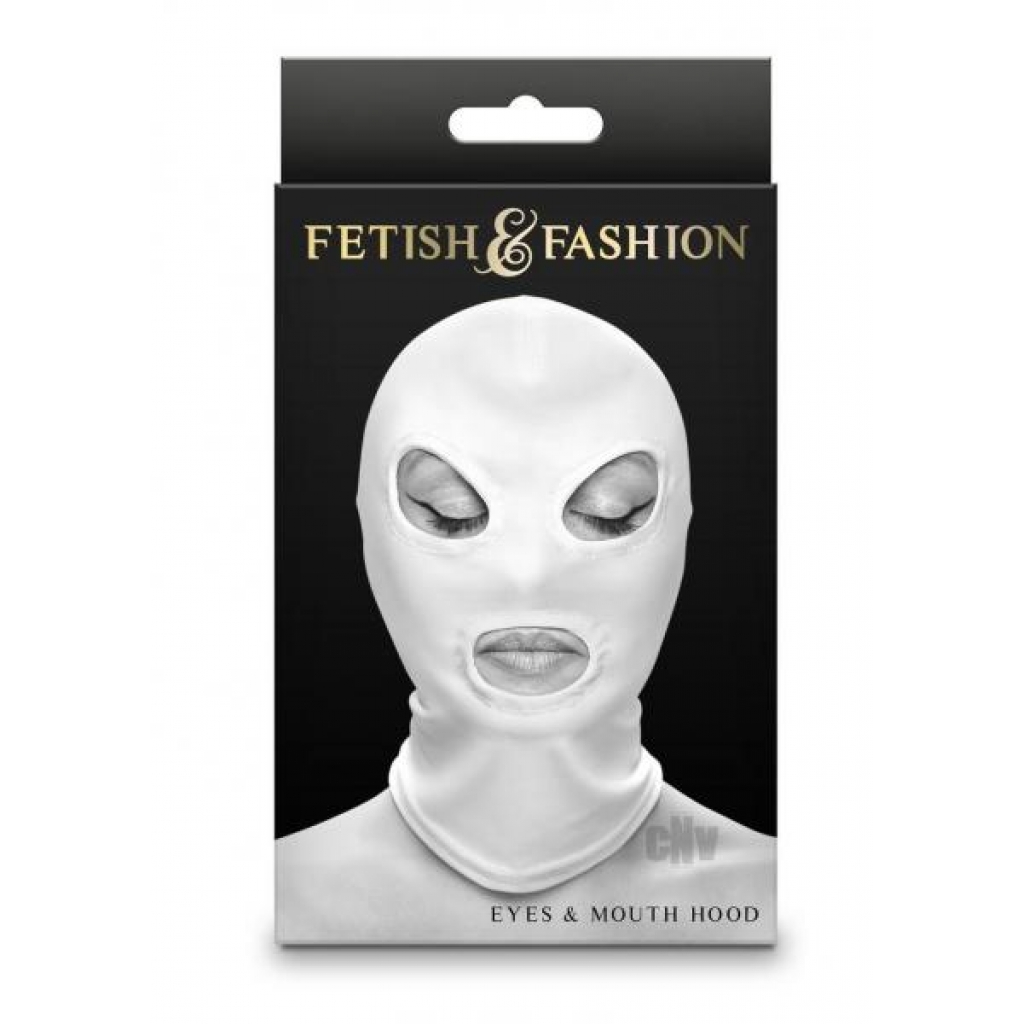 Fetish Fashion Eyes Mouth Hood Wht - Hoods & Goggles