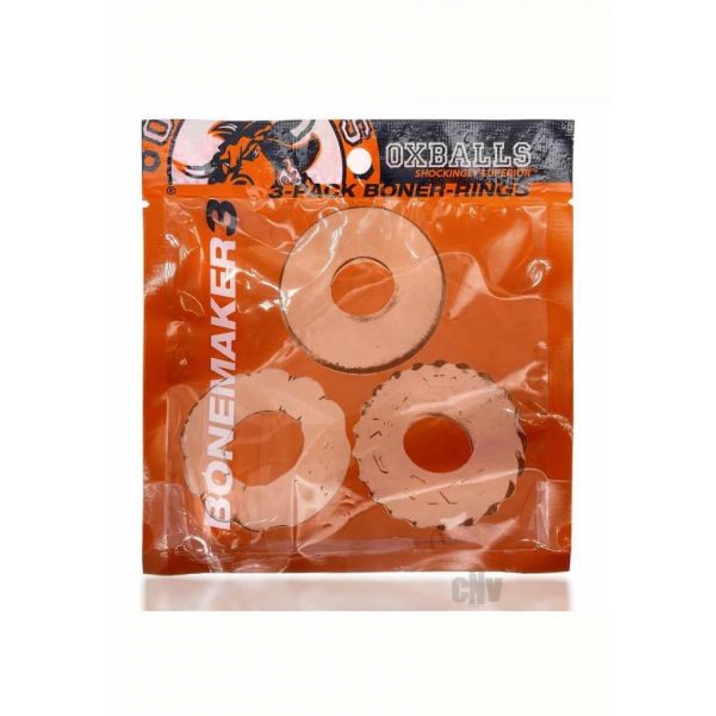 Bonemaker 3pk Clear - Cock Ring Trios