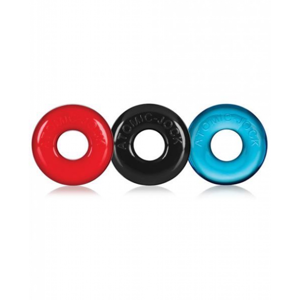 Ringer 3 Pack Do Nut 1 Cock Rings Multi-Color - Mens Cock & Ball Gear