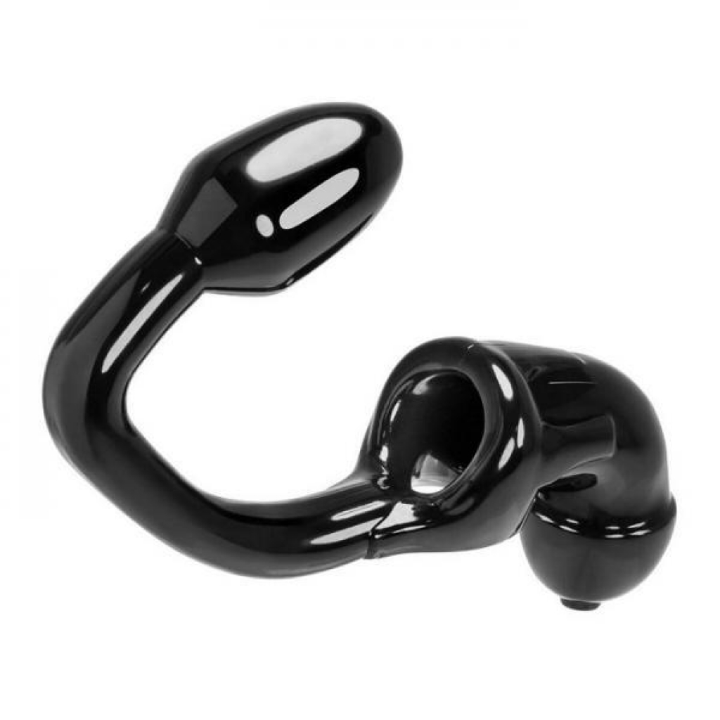 Oxballs Tailpipe Chastity Cocklock & Asslock Butt Plug Black - Chastity & Cock Cages