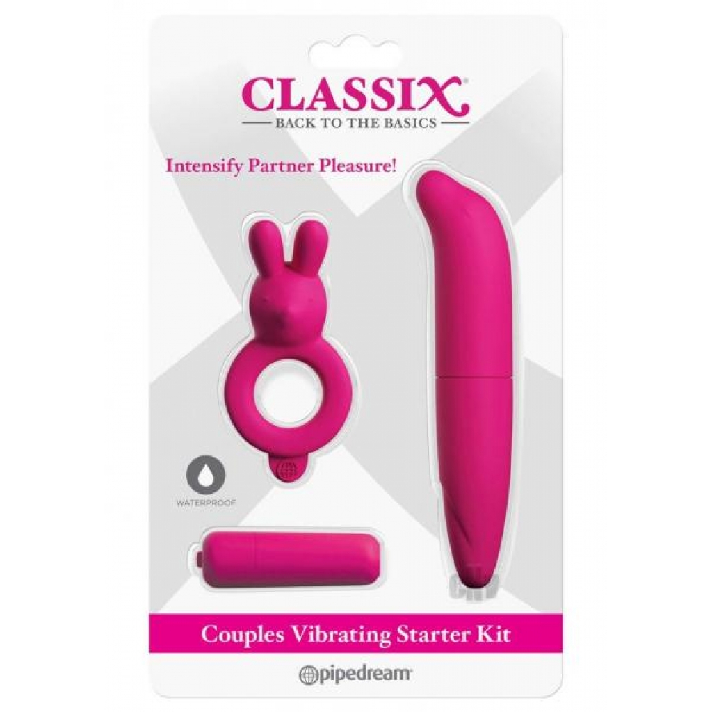 Classix Couples Vibrating Starter Kit - Pink - Kits & Sleeves