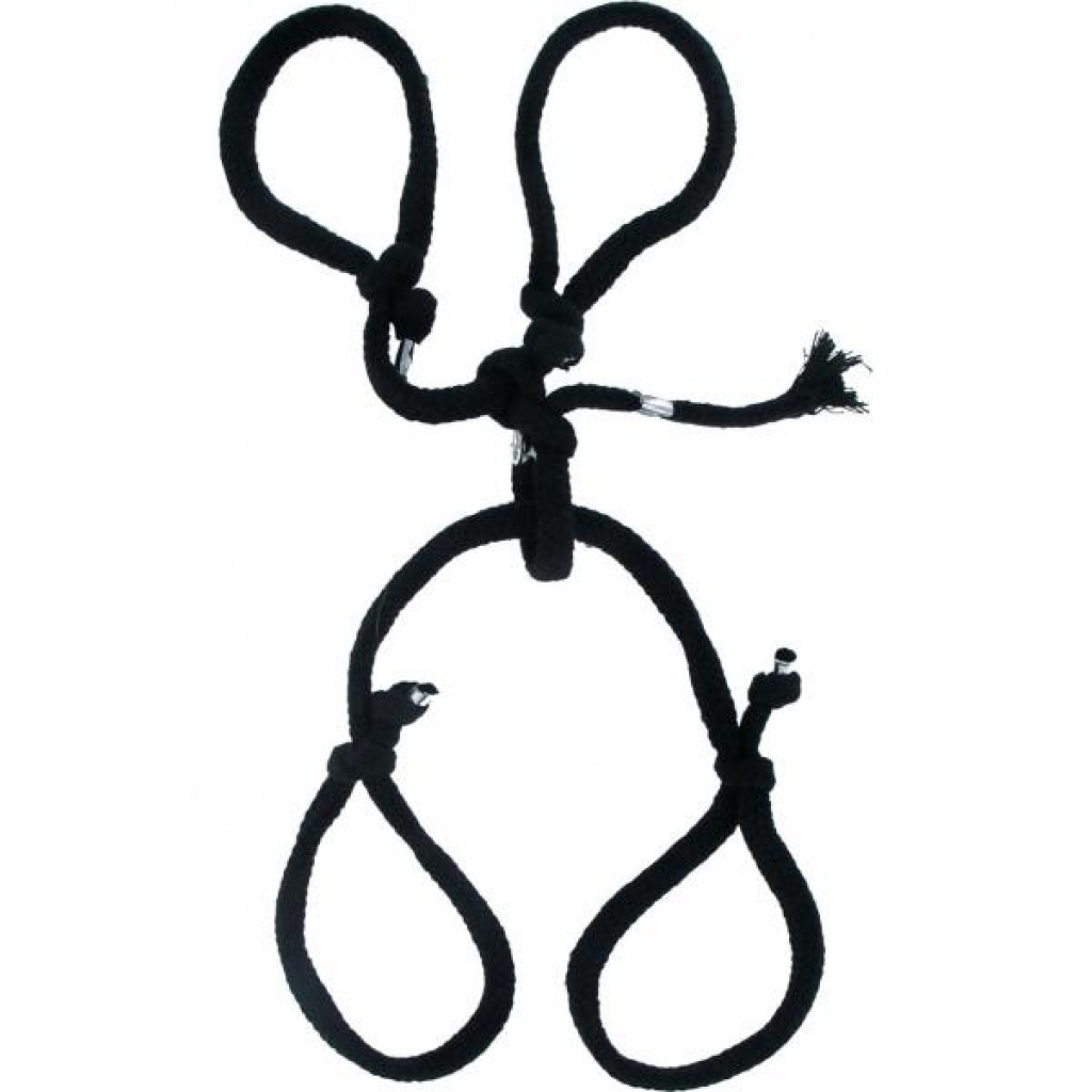 Fetish Fantasy Silk Rope Hog Tie Black - Hogties