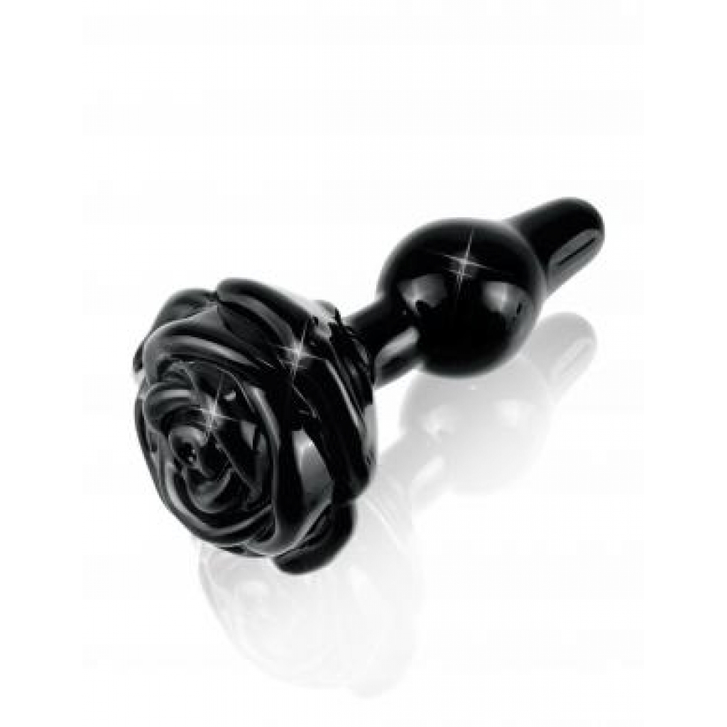 Icicles No 77 Black Rose Glass Massager - Anal Plugs