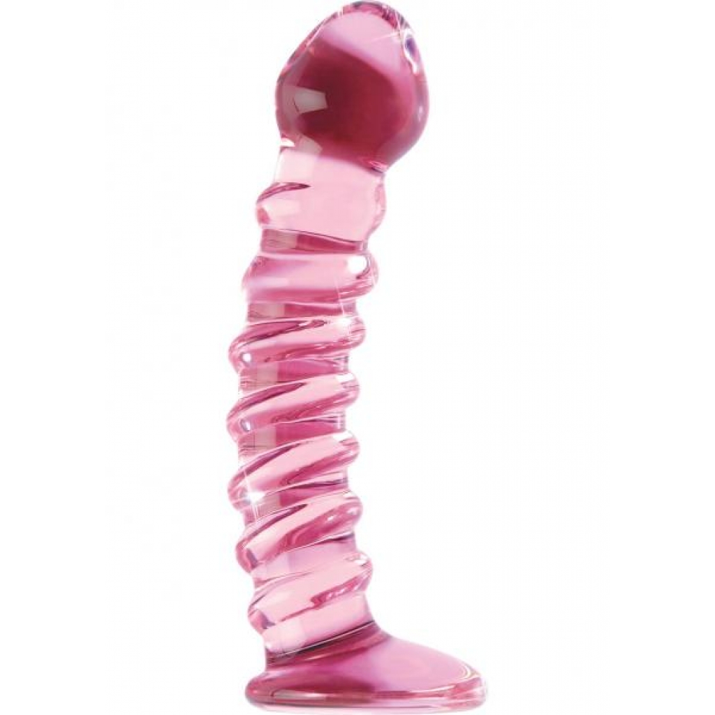 Icicles No 28 Textured Glass Dildo 7 Inch Pink - G-Spot Dildos