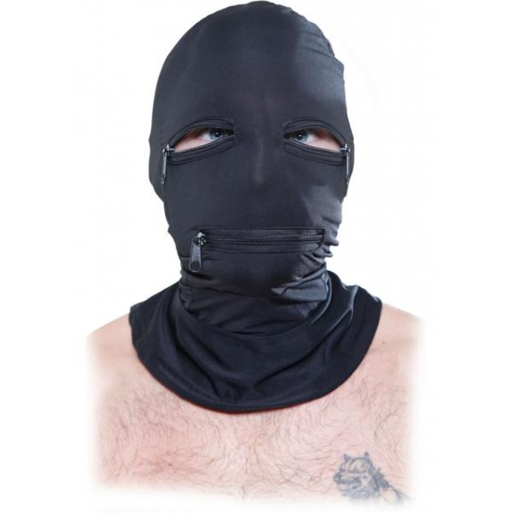 Black Zipper Face Hood - Hoods & Goggles