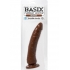 Basix Rubber 7 inches Slim Dong With Suction Cup Brown - Realistic Dildos & Dongs