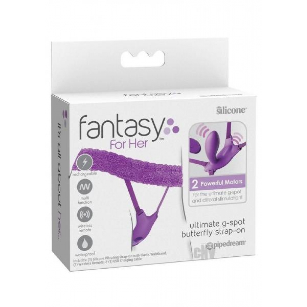 Fantasy For Her Ult G Butterfly Strap On - Hands Free Vibrators