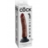 King Cock 7 inches Vibrating Cock Brown - Realistic