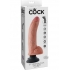 King Cock 9 Inches Dildo with Balls Vibrating Beige - Traditional