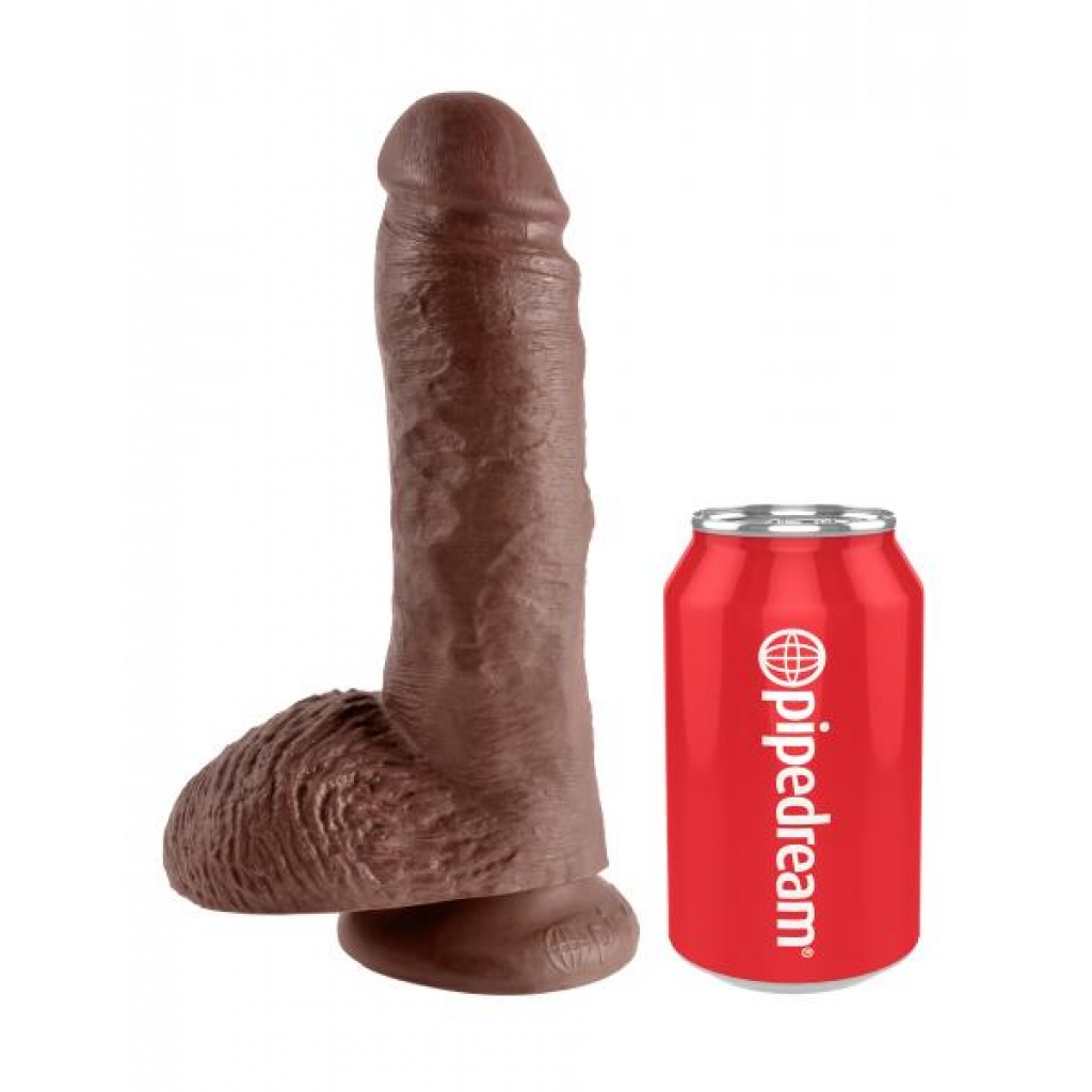 King Cock 8 Inches Cock Balls Brown - Realistic Dildos & Dongs