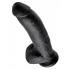 King Cock 9 Inches Cock Balls Black - Huge Dildos