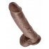 10 Inches C*ck Balls - Brown - Realistic Dildos & Dongs