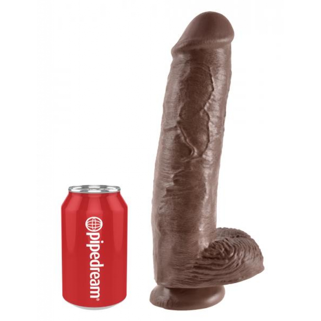 King Cock 11 Inches Cock Balls Brown - Huge Dildos