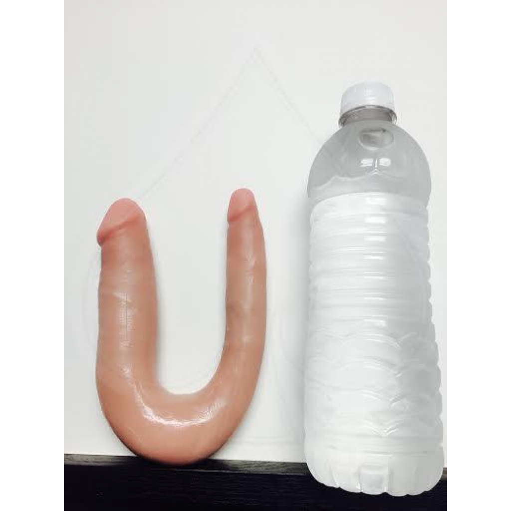 U Shaped Double Trouble Small Dildo Beige - Double Dildos