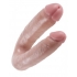 U Shaped Large Double Trouble Dildo - Beige - Double Dildos