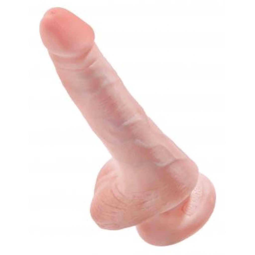 King Cock 6 inches Cock with Balls Beige Dildo - Realistic Dildos & Dongs