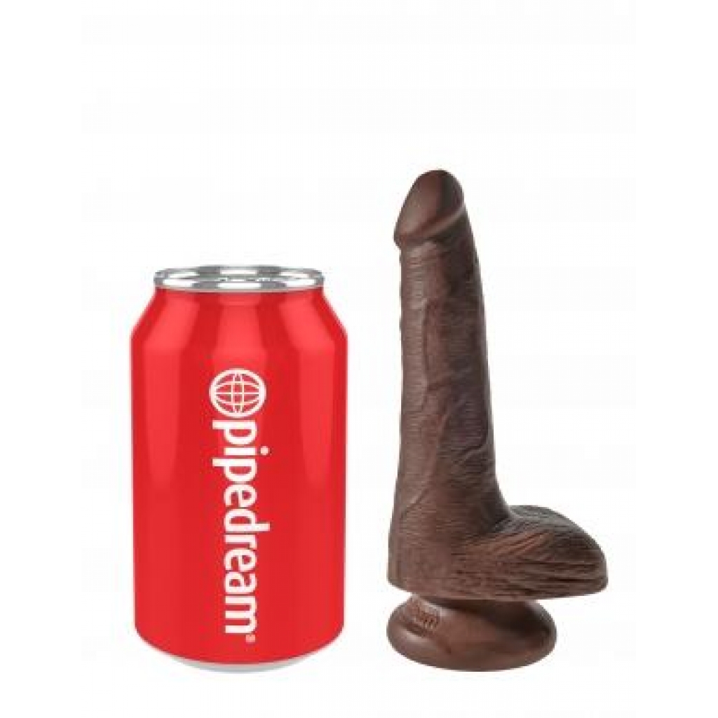 King Cock 6 inches Cock with Balls Brown Dildo - Realistic Dildos & Dongs