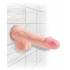 King Cock Triple Density 7.5 inches Cock, Balls Dildo Beige - Realistic Dildos & Dongs