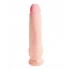 King Cock Triple Density 10 inches Fat Dildo with Balls Beige - Realistic Dildos & Dongs