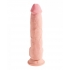 King Cock Triple Density 10 inches Fat Dildo with Balls Beige - Realistic Dildos & Dongs