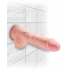 King Cock Triple Density 10 inches Fat Dildo with Balls Beige - Realistic Dildos & Dongs