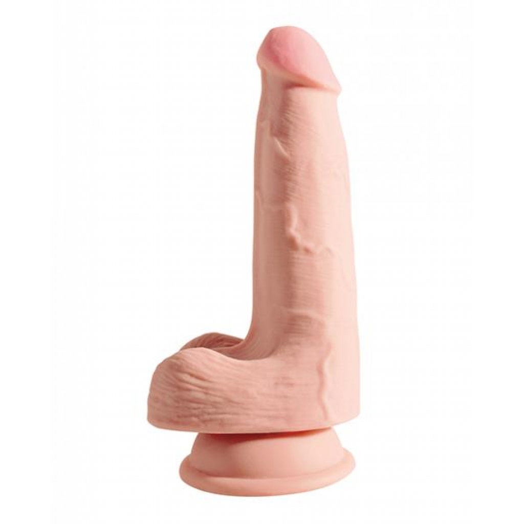 King Cock Triple Density 5 inches Dildo with Balls Beige - Realistic Dildos & Dongs