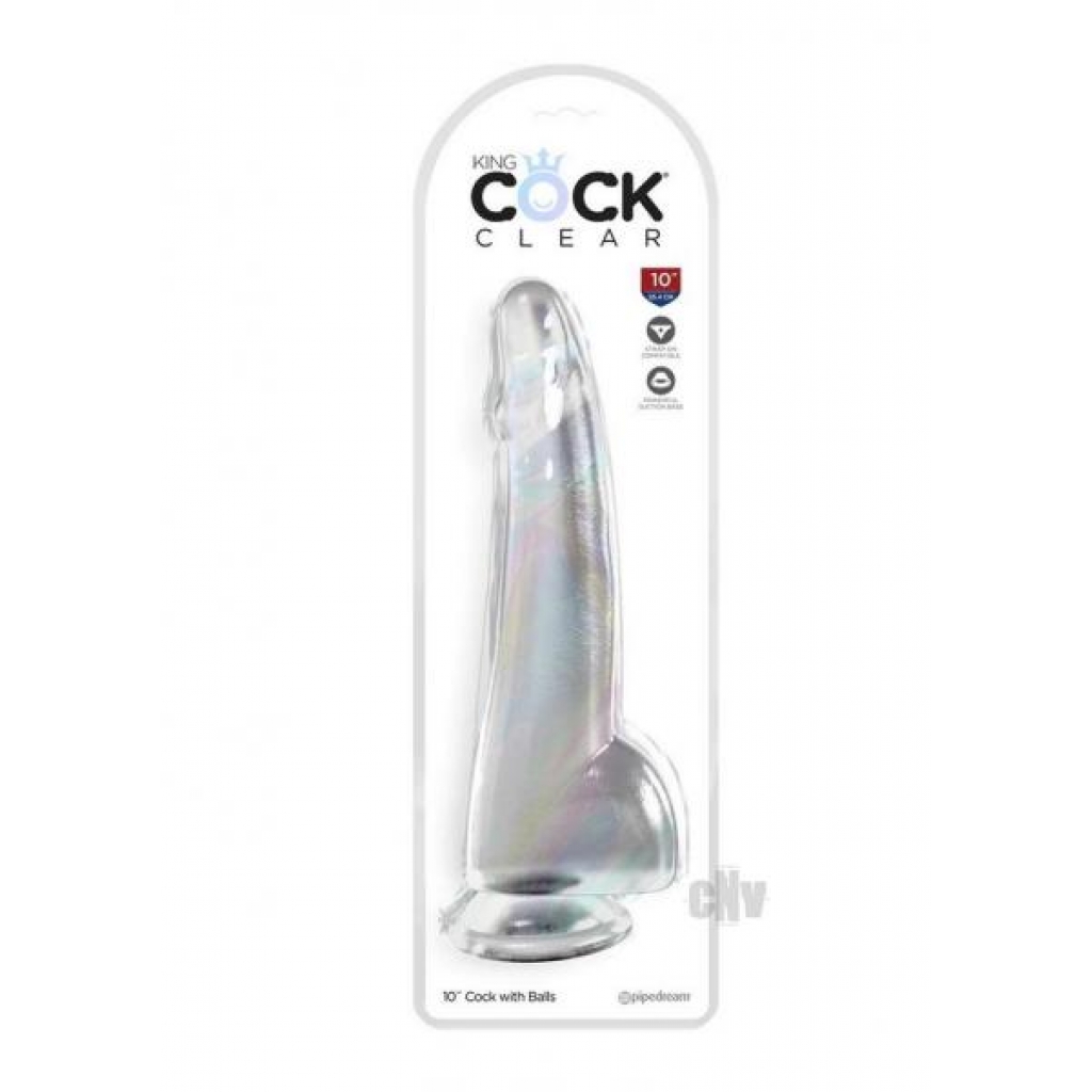 Kc 10 Cock Clear W/balls - Huge Dildos