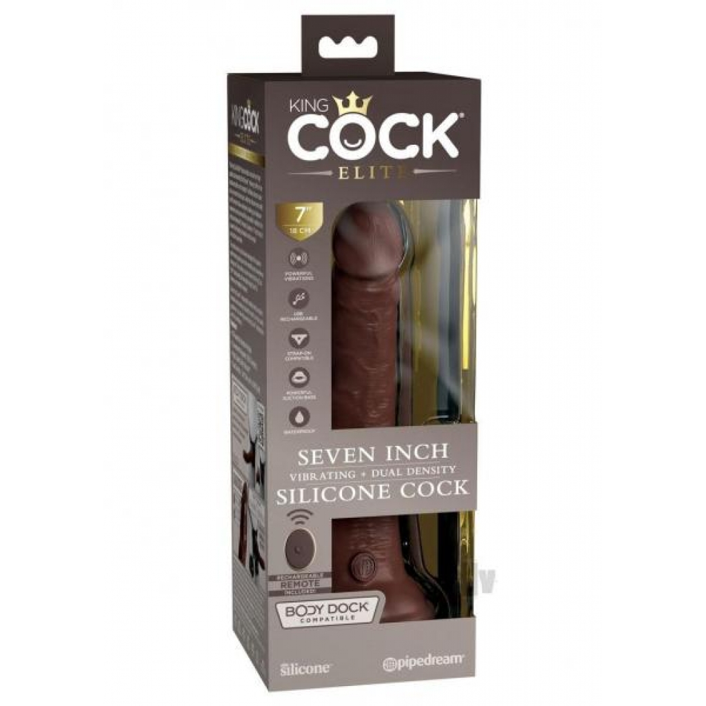 Kc Elite Dual Dense Vibe Cock 7 Brown - Realistic Dildos & Dongs