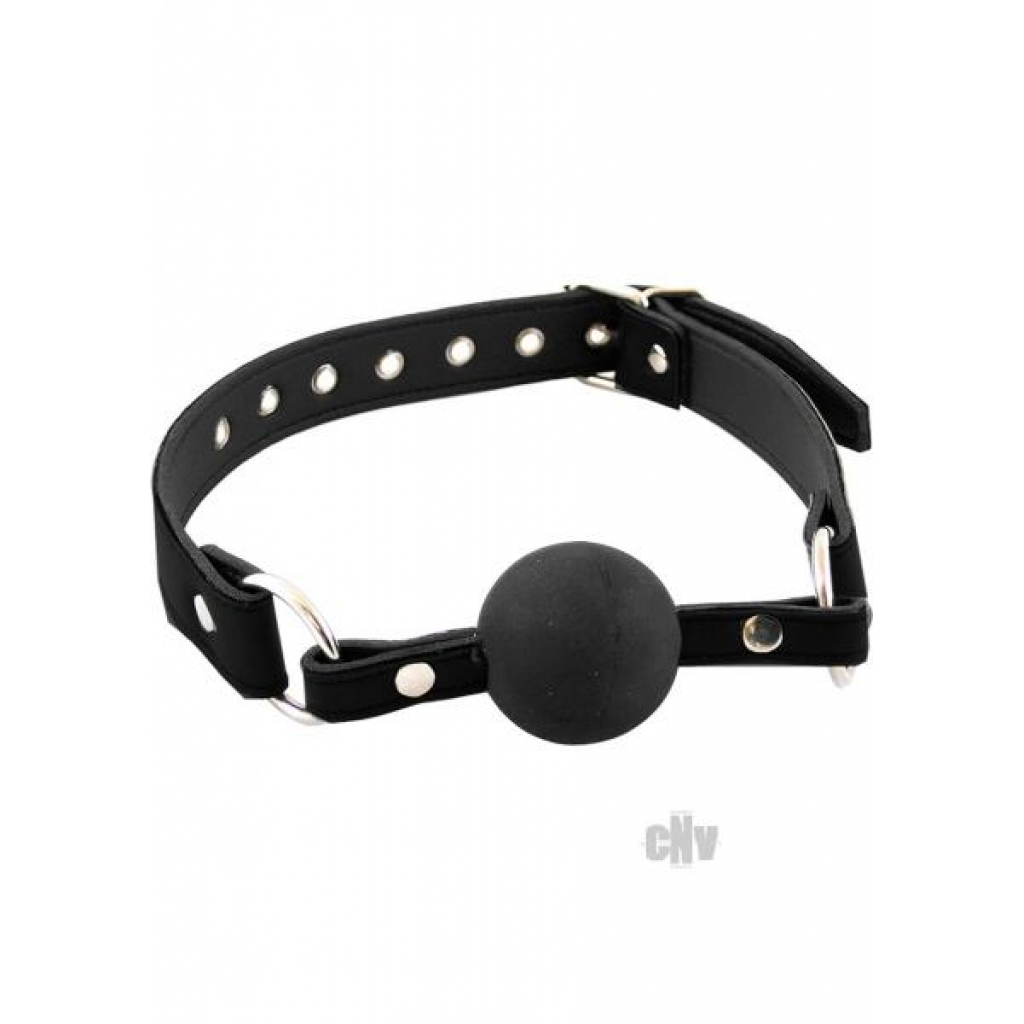 Rouge Leather Ball Gag Black - Ball Gags