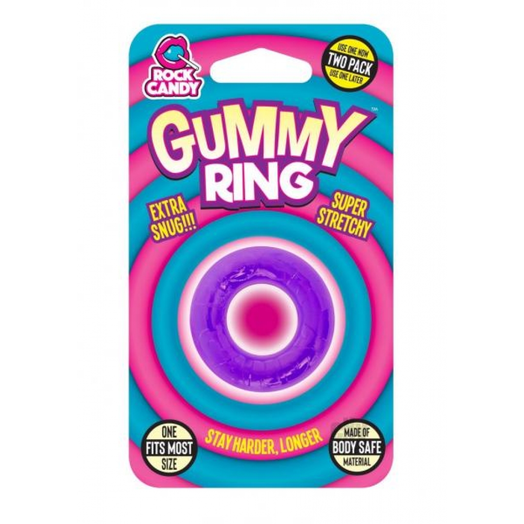 Rock Candy Gummy Ring Purple - Classic Penis Rings