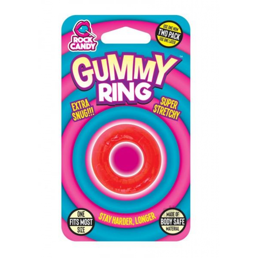 Rock Candy Gummy Ring Red - Classic Penis Rings